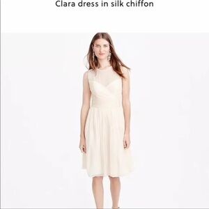 J. Crew Clara Silk Chiffon Bridesmaid Dress, Ivory, Size 10 NWT